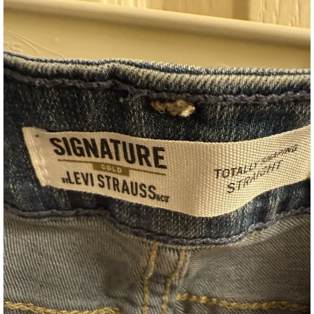 levi strauss signature gold Blue jeans mens totally shaping Straight 35x30‎